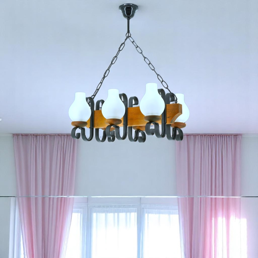 Kattokruunu ketjussa VELA 6xE14/40W/230V pyökki