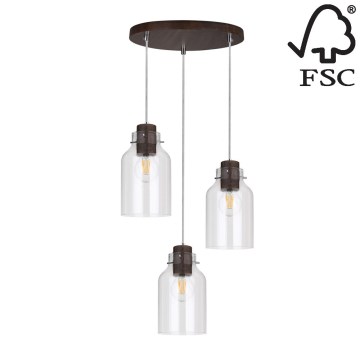 Kattokruunu narulla ALESSANDRO 3xE27/60W/230V pyökki - FSC-sertifioitu