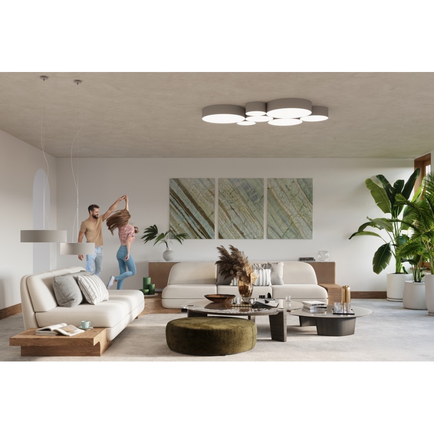 Kattokruunu narulla ARENA 45 3xE27/60W/230V harmaa
