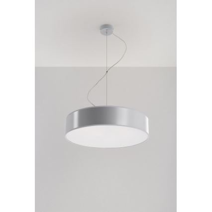 Kattokruunu narulla ARENA 45 3xE27/60W/230V harmaa
