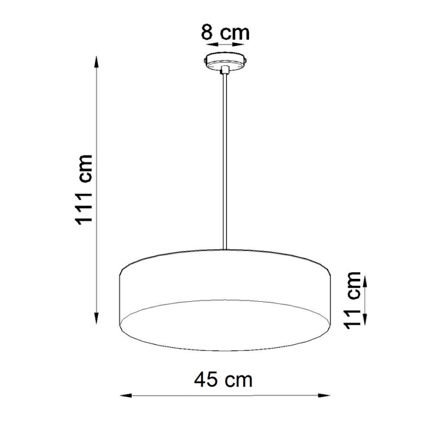 Kattokruunu narulla ARENA 45 3xE27/60W/230V harmaa