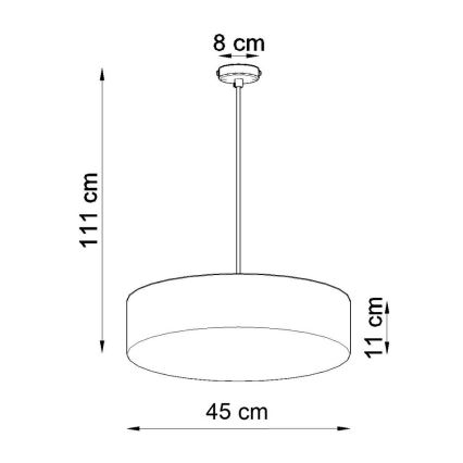 Kattokruunu narulla ARENA 45 3xE27/60W/230V musta