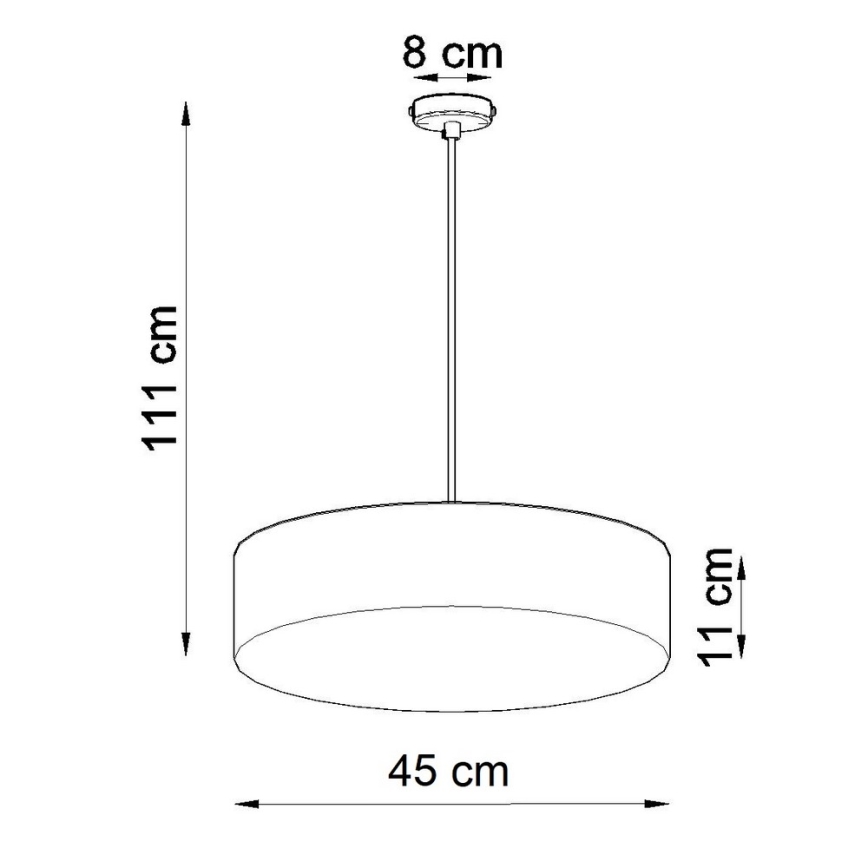 Kattokruunu narulla ARENA 45 3xE27/60W/230V valkoinen