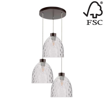 Kattokruunu narulla AURA 3xE27/60W/230V pyökki - FSC-sertifioitu
