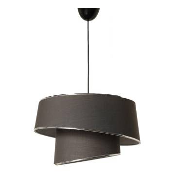 Kattokruunu narulla BARETTE 1xE27/60W/230V antrasiitti/kiiltävä kromi