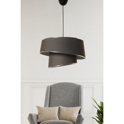 Kattokruunu narulla BARETTE 1xE27/60W/230V antrasiitti/kiiltävä kromi