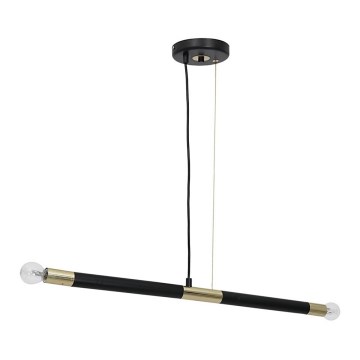 Kattokruunu narulla BASTONE 2xE14/40W/230V musta/kultainen