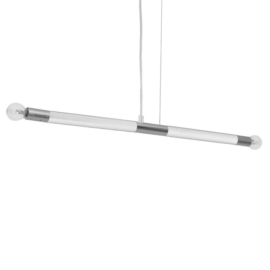Kattokruunu narulla BASTONE WHITE 2xE14/40W/230V valkoinen/kiiltävä kromi