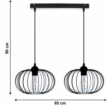 Kattokruunu narulla BOCCA 2xE27/60W/230V