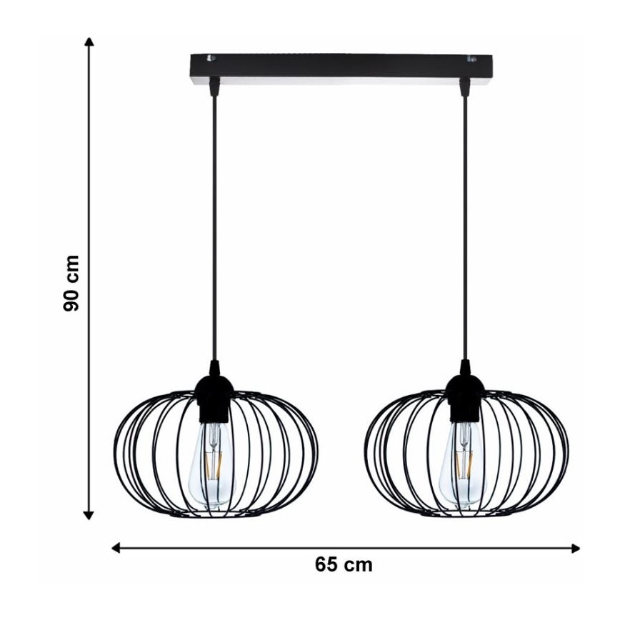 Kattokruunu narulla BOCCA 2xE27/60W/230V