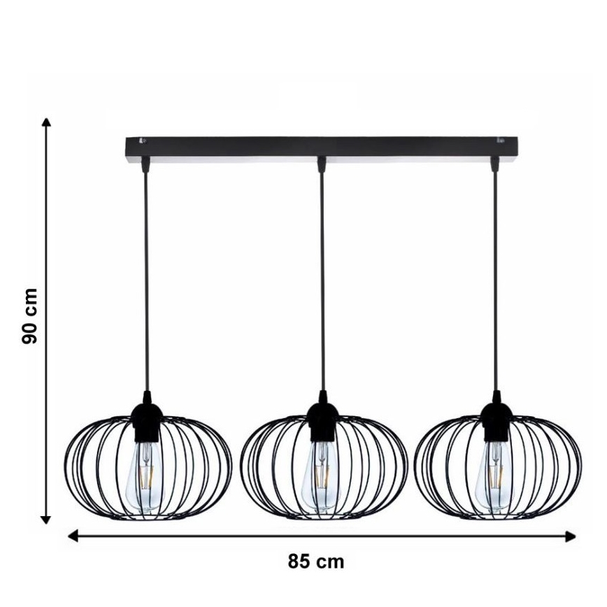 Kattokruunu narulla BOCCA 3xE27/60W/230V