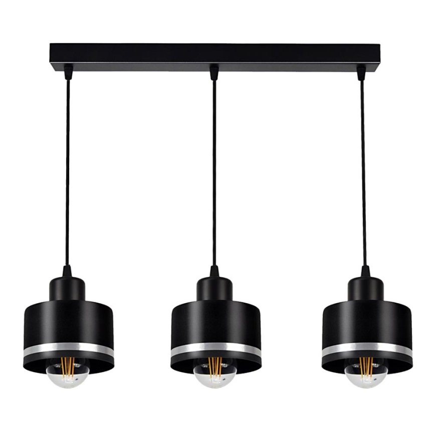 Kattokruunu narulla BODO SILVER 3xE27/60W/230V