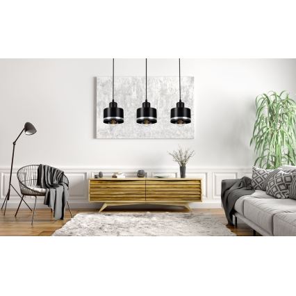 Kattokruunu narulla BODO SILVER 3xE27/60W/230V