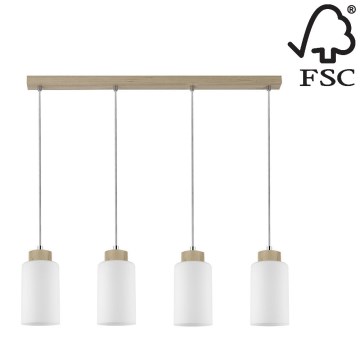 Kattokruunu narulla BOSCO 4xE27/60W/230V koivu - FSC-sertifioitu