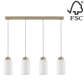Kattokruunu narulla BOSCO 4xE27/60W/230V tammi - FSC-sertifioitu