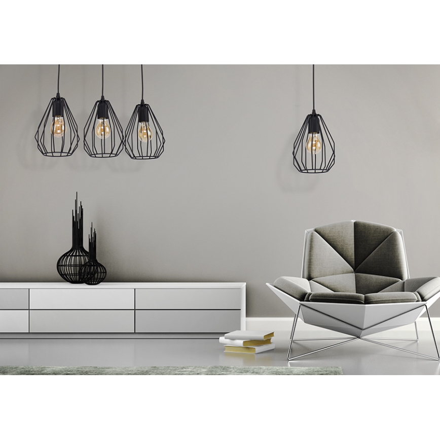 Kattokruunu narulla BRYLANT BLACK 1xE27/60W/230V