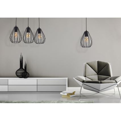 Kattokruunu narulla BRYLANT BLACK 3xE27/60W/230V