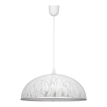 Kattokruunu narulla CIRCLE 1xE27/15W/230V valkoinen