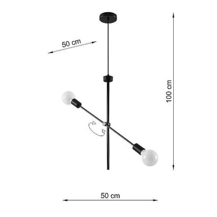 Kattokruunu narulla CONCEPT 2xE27/60W/230V