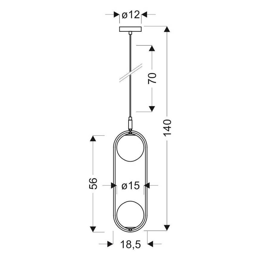 Kattokruunu narulla CORDEL 2xG9/28W/230V