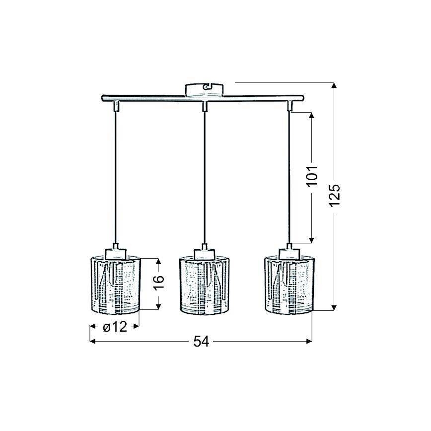 Kattokruunu narulla COX 3xE27/60W/230V