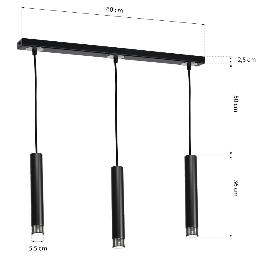 Kattokruunu narulla DANI 3xGU10/8W/230V
