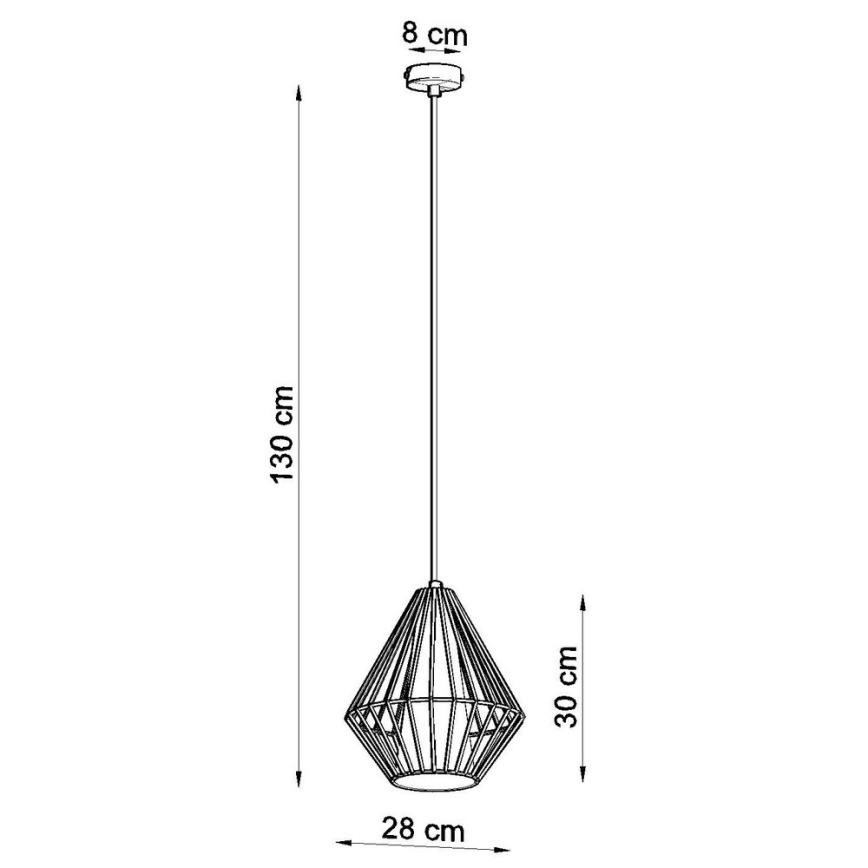 Kattokruunu narulla DEMI 1xE27/60W/230V musta/valkoinen