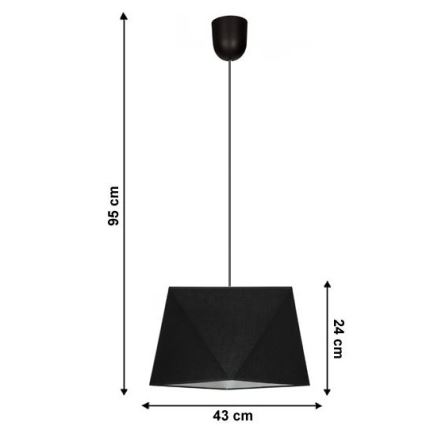 Kattokruunu narulla DIAMENT 1xE27/60W/230V musta