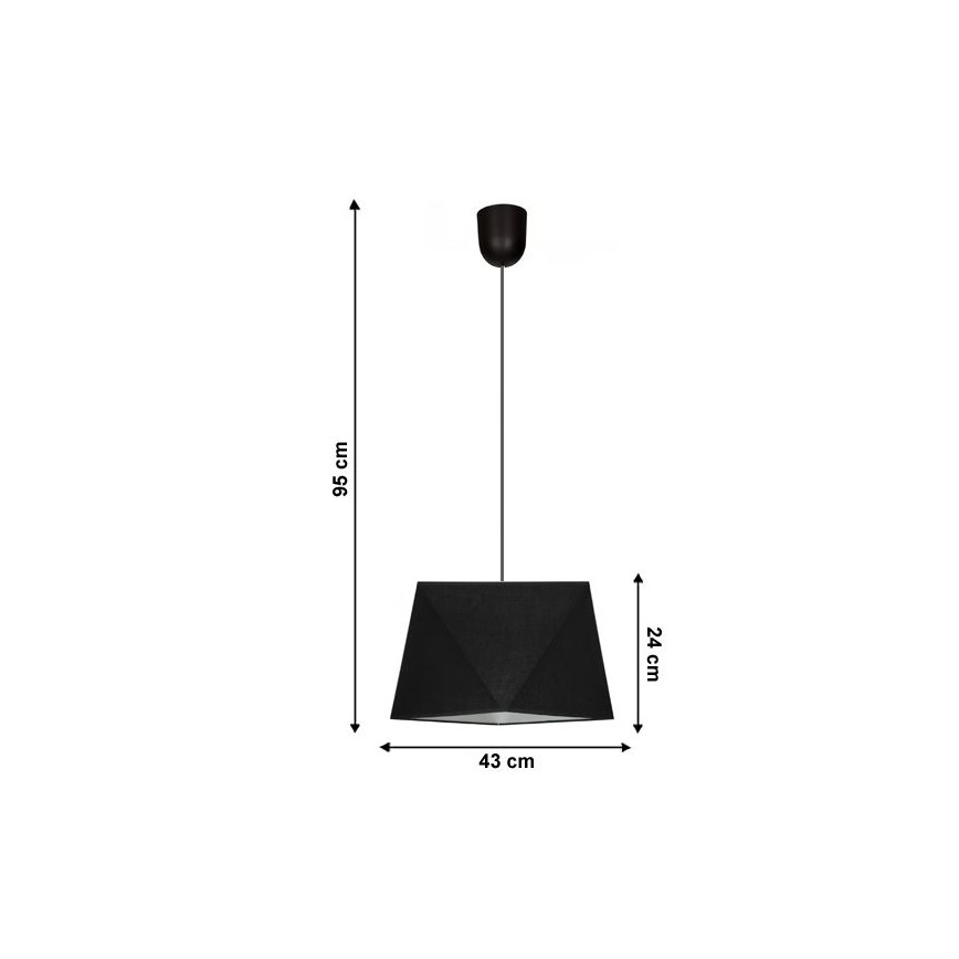 Kattokruunu narulla DIAMENT 1xE27/60W/230V musta