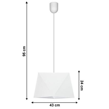 Kattokruunu narulla DIAMENT 1xE27/60W/230V valkoinen