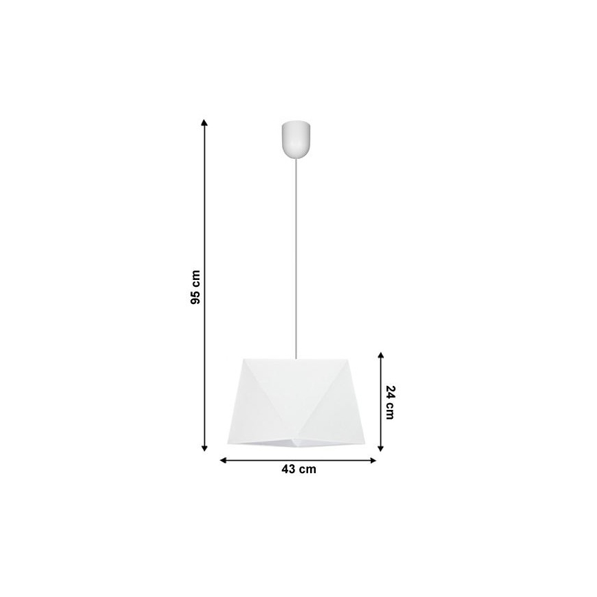 Kattokruunu narulla DIAMENT 1xE27/60W/230V valkoinen