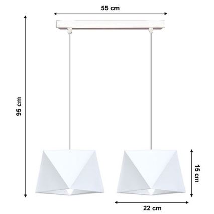Kattokruunu narulla DIAMENT 2xE27/60W/230V valkoinen