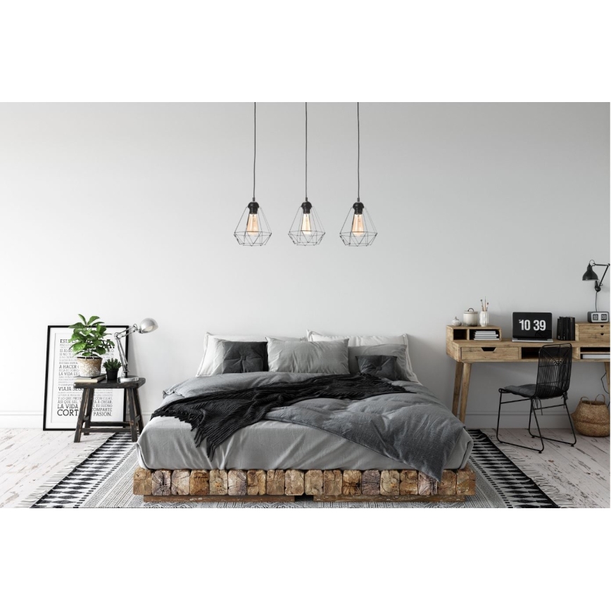 Kattokruunu narulla DIAMENT MINI 3xE27/60W/230V