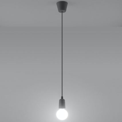 Kattokruunu narulla DIEGO 1xE27/60W/230V harmaa