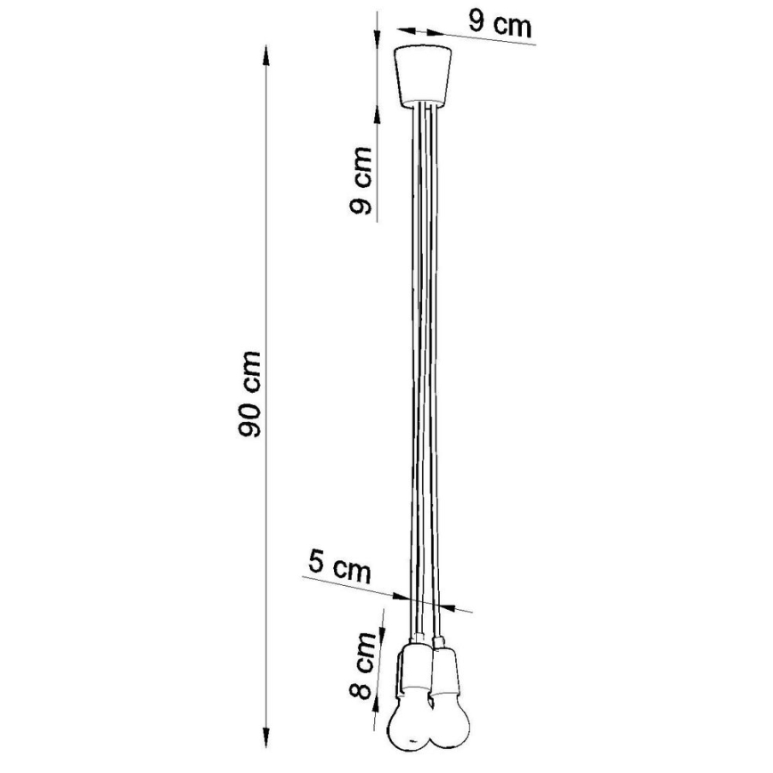 Kattokruunu narulla DIEGO 3xE27/60W/230V