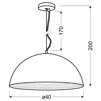 Kattokruunu narulla DORADA 1xE27/60W/230V kromi