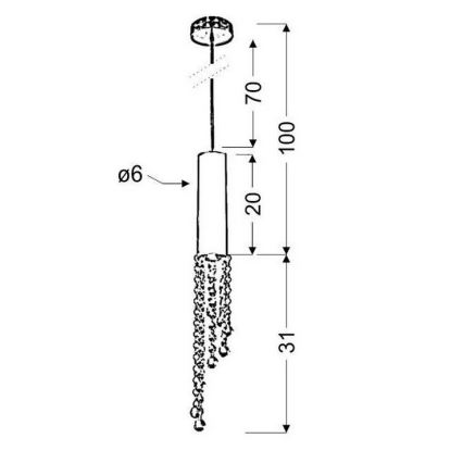 Kattokruunu narulla DUERO 1xGU10/3W/230V