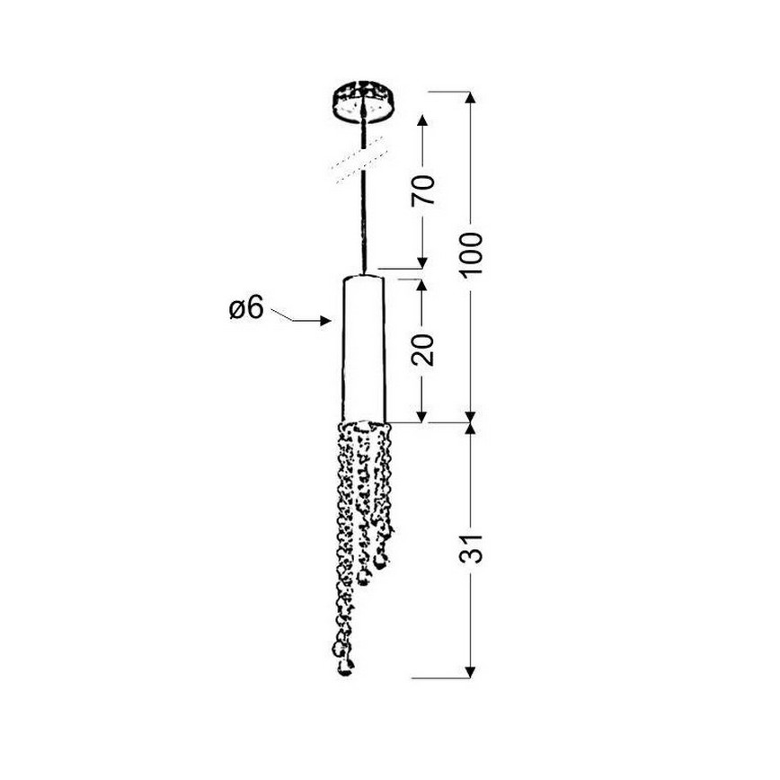 Kattokruunu narulla DUERO 1xGU10/3W/230V