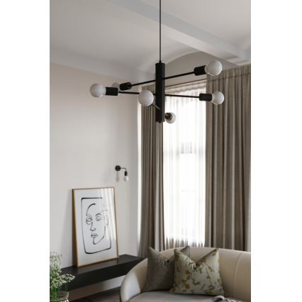 Kattokruunu narulla DUOMO 3M 3xE27/60W/230V musta