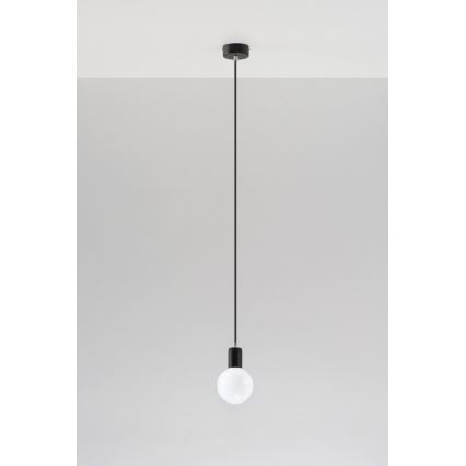 Kattokruunu narulla EDISON 1xE27/60W/230V musta