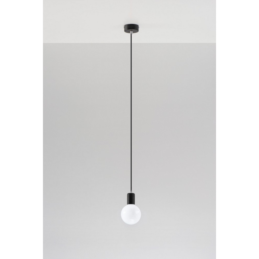 Kattokruunu narulla EDISON 1xE27/60W/230V musta