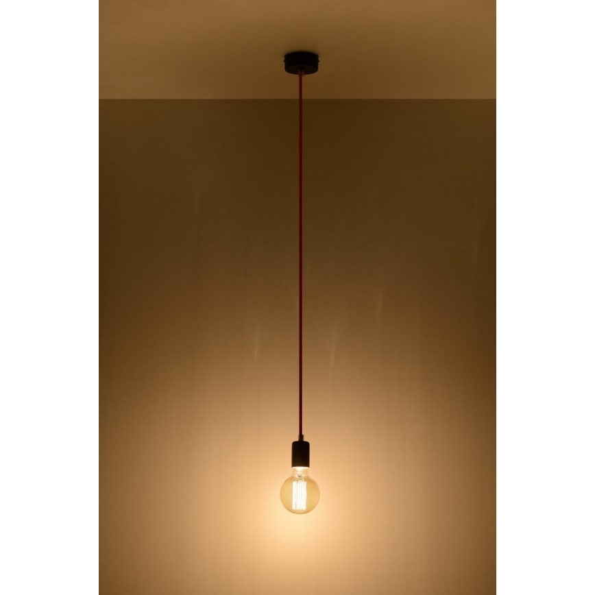 Kattokruunu narulla EDISON 1xE27/60W/230V musta