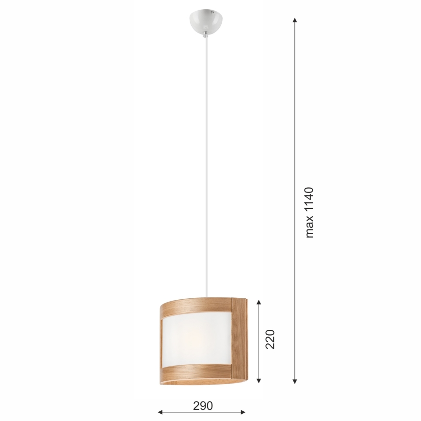 Kattokruunu narulla ELODIE 1xE27/60W/230V tammi