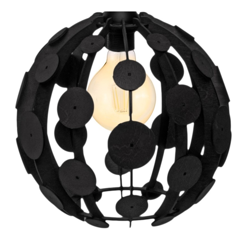 Kattokruunu narulla GAIA 1xE27/60W/230V musta halkaisija 18 cm