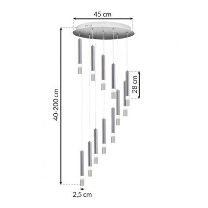 Kattokruunu narulla ICE 12xLED/1W/230V