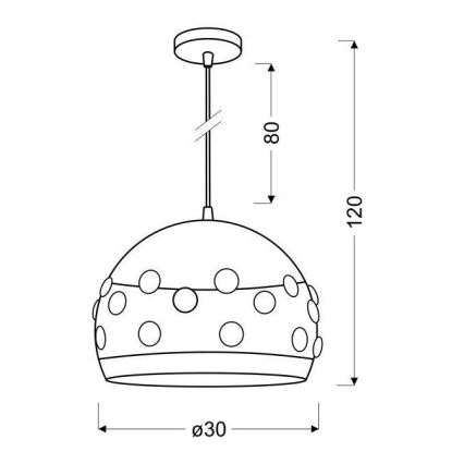 Kattokruunu narulla JOLINA 1xE27/40W/230V