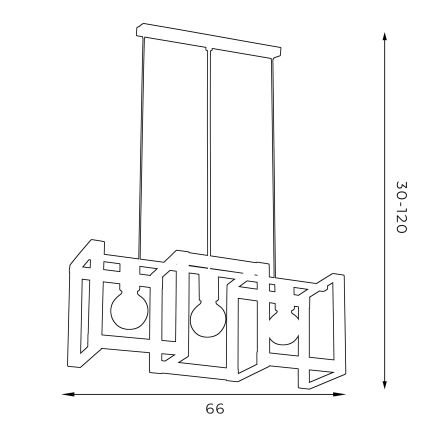 Kattokruunu narulla KARTEL 3xE27/60W/230V