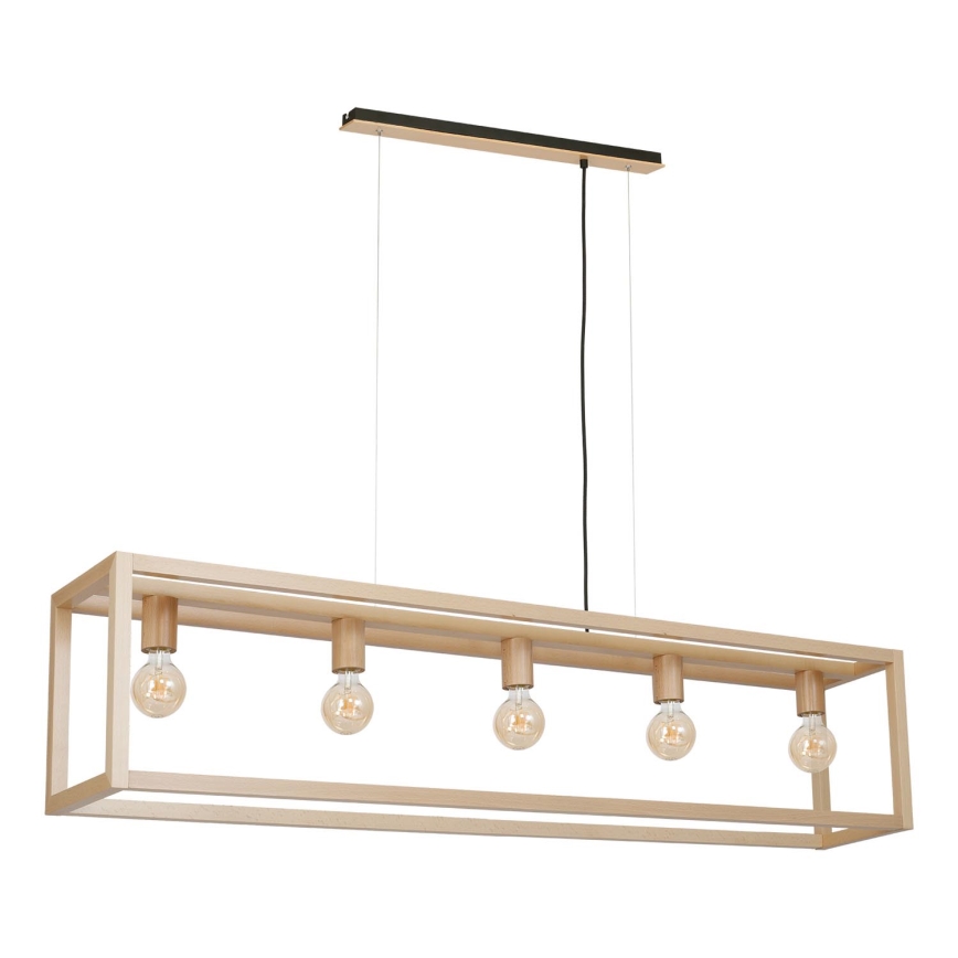 Kattokruunu narulla LEGNO 5xE27/60W/230V