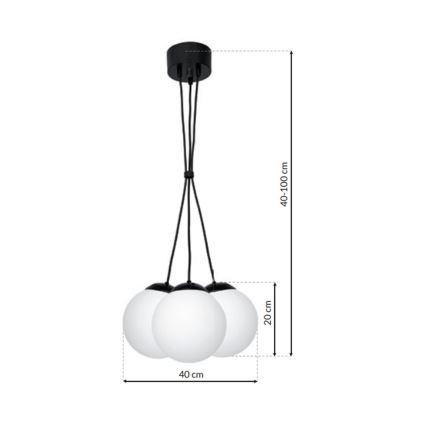 Kattokruunu narulla LIMA 3xE14/40W/230V