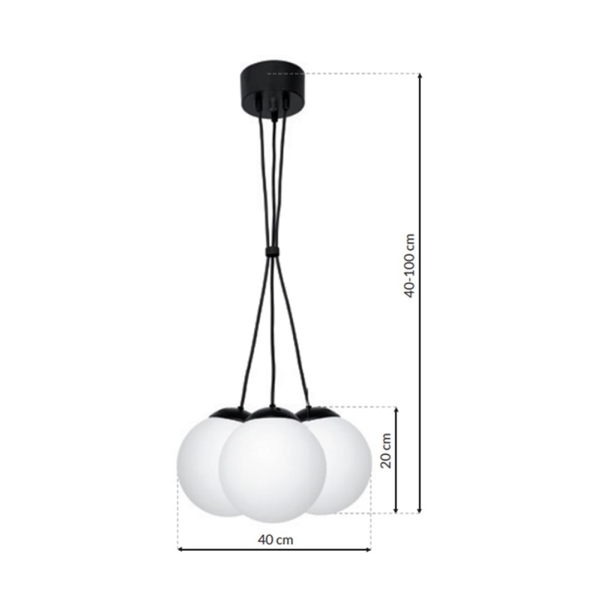 Kattokruunu narulla LIMA 3xE14/40W/230V